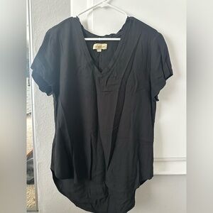 Cloth & Stone Black V-Neck Top